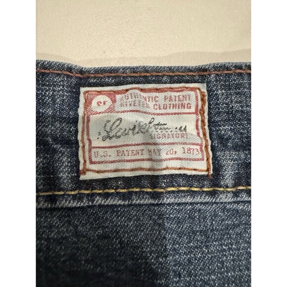 Levi’s Signature Stretch Denim Maxi Skirt Front Slit Dark Wash Misses 16 L/XL - Picture 10 of 11